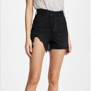 Agolde Black High Waist Women Shorts